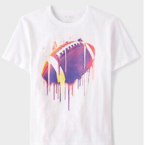 NEW The Children's Place Boy's Short Sleeve Graphic Shirt Football Size: L 10/12